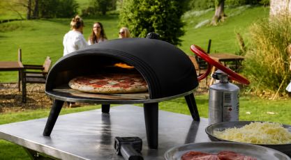 Four à pizza gaz Delivita Diavolo Noir chez Barbecue and co_4